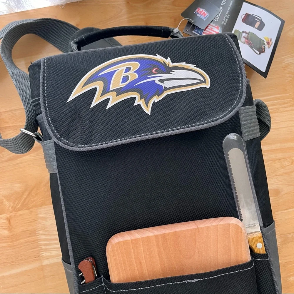 NFL Baltimore RAVENS Duet Wine & Cheese Tote - Picture 9 of 16